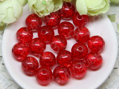 Бусина Шамбала 24 Шарик с полосками-блёстками 11,5*11,5*11мм т.красный прозрачный (резин)