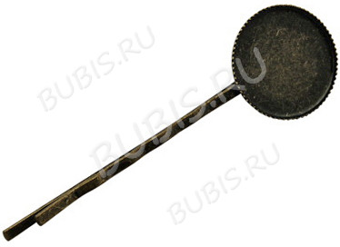 Основа (заготовка) для заколки №19 "невидимка" (с сеттингом 18мм) 63*18,5*5,5мм античная бронза (Iron)