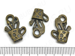 Подвеска Кружка 07 3D канцелярия 19*11,5*3,2мм античная бронза (литьё)