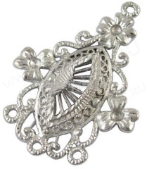 Подвеска для серёжек №016 Фигурная 30*41,5мм серебристая