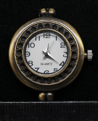 Заготовка для часов 072 31,3*27*7мм античная бронза+белый