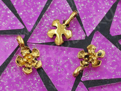 (СКИДКИ!!!) Подвеска Цветочек 21 3D 11*7*2мм античное золото (литьё) (10шт.)