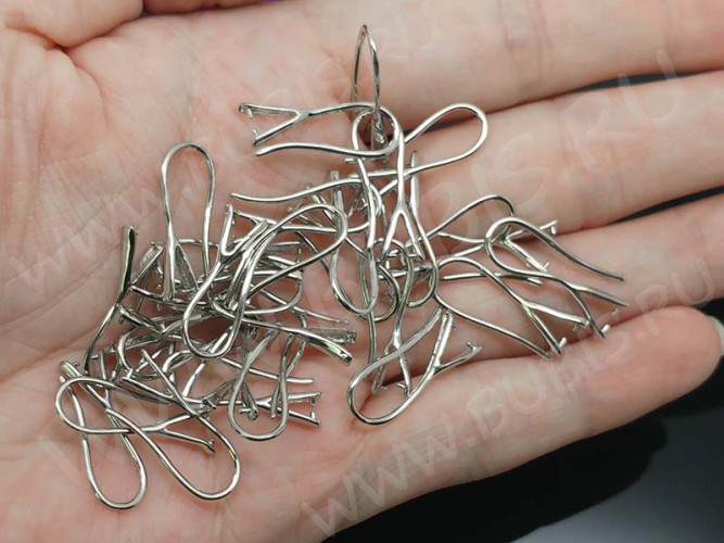 Швензы-крючки №075 с держателем 22*8*2,5мм цвет платины (LUX Китай) (Brass) (1пара)