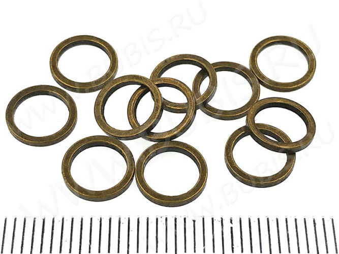 Кольцо декоративное 21 Ронделька плоская 8*8*1мм античная бронза (Brass) (10шт)