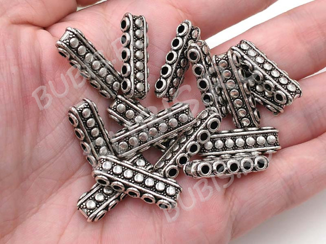 Разделитель 29 на 5 нитей 23*7,5*5мм античное серебро (литьё)