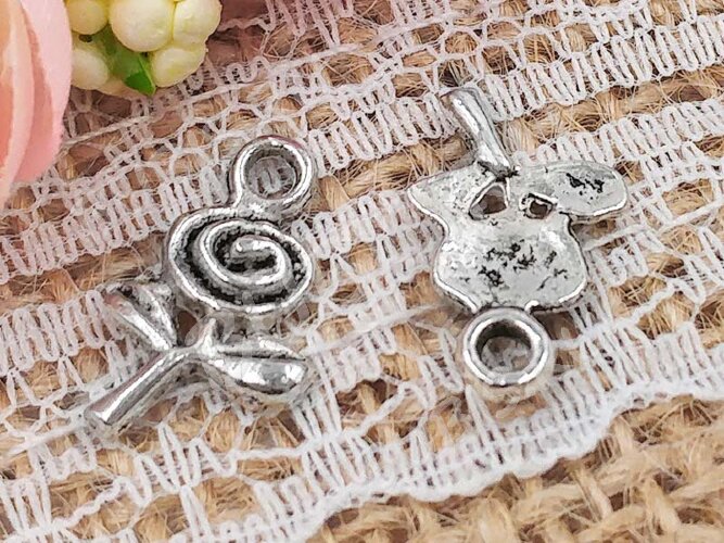 (СКИДКИ!!!) Подвеска Цветок Роза 02 15*9*2мм античное серебро (литьё) (10шт.)