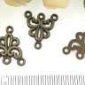 034 Коннектор на 3 нити 19*17*1,5мм античная бронза (литьё) Купить 034 Коннектор на 3 нити 19*17*1,5мм античная бронза (литьё) с доставкой по России
