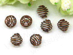 (СКИДКИ!!!) Бусина Пружинка-шарик металлический 9мм античная медь (Iron) (10шт.)