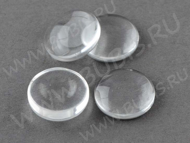 Кабошон стеклянный 35 Круг 12*12*4мм прозрачный (стекло)