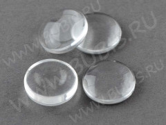 Кабошон стеклянный 35 Круг 12*12*4мм прозрачный (стекло)