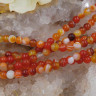 Купить (ОПТ) Бусина округлая ГЛАДКАЯ 10мм Агат Мадагаскарский оранжево-молочный (сердоликовый) (камни) (НИТЬ) с доставкой по России