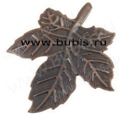 Мониста Лист 05 огромный кленовый 51*41мм античная медь (Iron)