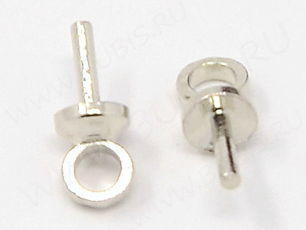 (СКИДКИ!!!) Держатель кулона 067 шапочка со штырьком 6,5*2,5*2,5мм цвет платины (Brass) (10шт)