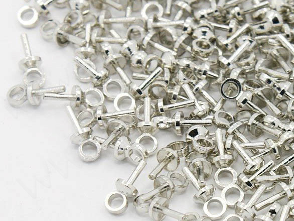 (СКИДКИ!!!) Держатель кулона 067 шапочка со штырьком 6,5*2,5*2,5мм цвет платины (Brass) (10шт)