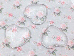 Кабошон стеклянный 22 Сердечко 18*18*5мм прозрачное (стекло)
