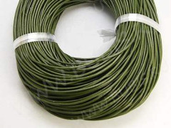 Шнур кожаный 03 воловья кожа 2мм круглый темно-оливковый (1м)