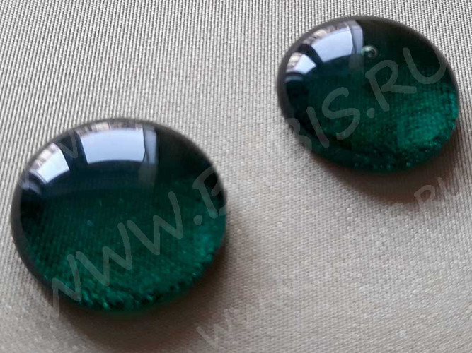 Кабошон Фьюзинг 214 Круглый 20мм Зеленый прозрачный