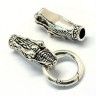 Купить Замочек карабин №088 кольцо с концевиками Драконы 78*25*13мм античное серебро (литьё) с доставкой по России