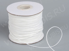Вощёный полиэстеровый шнур "корейский" 0,8мм белый (1м)