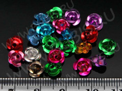 Бусина Цветочек 06 3D 8,5*8*5мм микс цветов (алюминий) (30шт.)