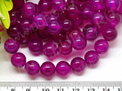 Бусина округлая 10мм Халцедон тонир. т.фуксия (камни)