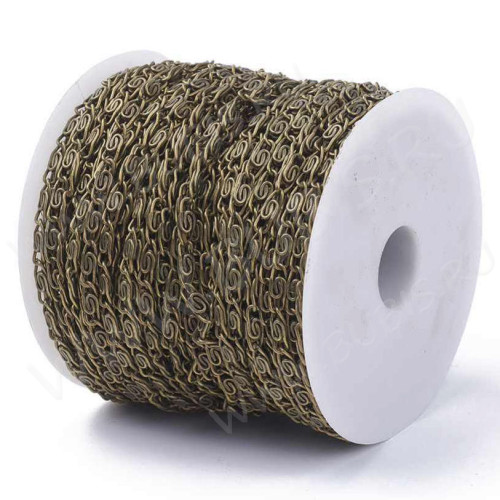 Цепочка I120 "Улитка" звено 11,5*5*1,5мм античная бронза (Iron) (50см)