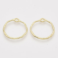 Подвеска Рамка 53-LG круглая  22*21*1,5мм светлое золото (литьё)