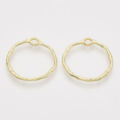 Подвеска Рамка 53-LG круглая  22*21*1,5мм светлое золото (литьё)