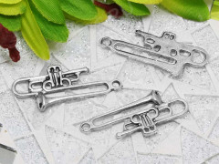 Подвеска Труба 04 33*13*3,5мм античное серебро (литьё)