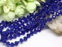 (СКИДКИ!!!) Бусина Абакус гранёный 8*8*5,5мм Хрусталь синий прозрачный (имитация Сваровски) (10шт.)