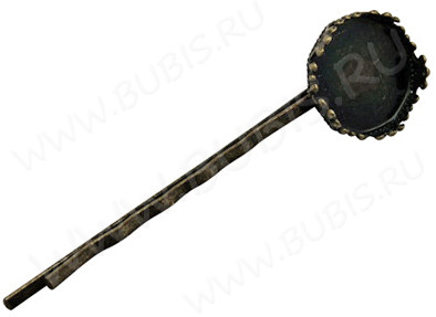 Основа (заготовка) для заколки №20 "невидимка" (с сеттингом 14мм) 62,5*16,5*9мм античная бронза (Iron и Brass)