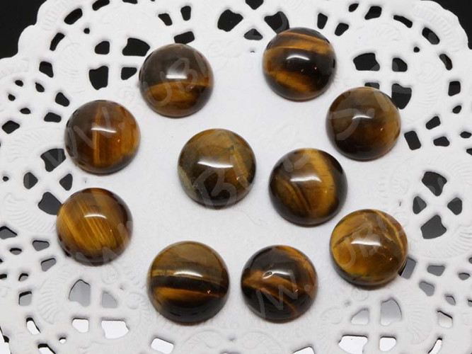 Кабошон каменный 031 Круг 12*12*5мм Тигровый глаз (камни)
