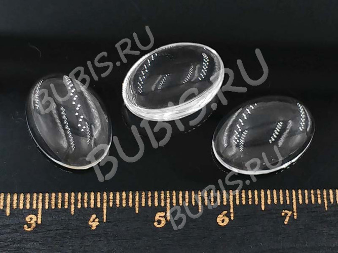 Кабошон стеклянный 14 Овал 18*13*4,5мм прозрачный (стекло)