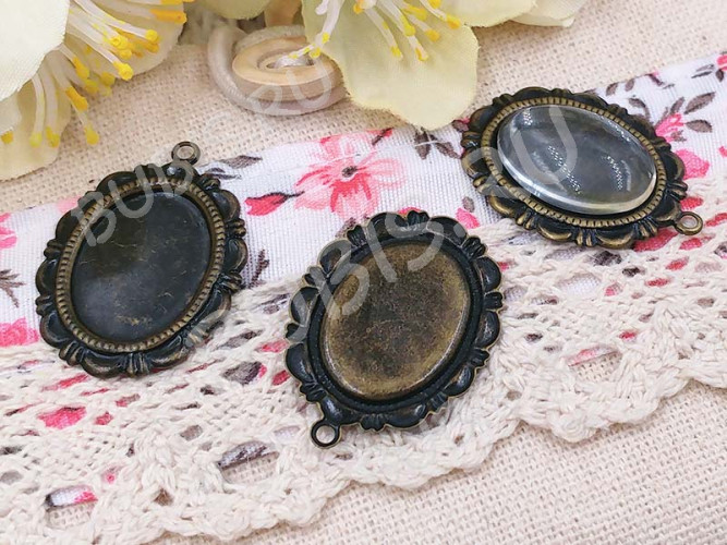 Кабошон стеклянный 14 Овал 18*13*4,5мм прозрачный (стекло)