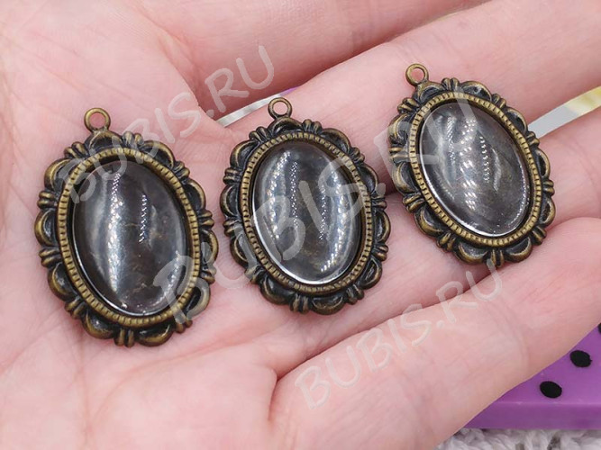 Кабошон стеклянный 14 Овал 18*13*4,5мм прозрачный (стекло)