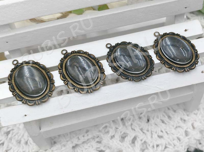 Кабошон стеклянный 14 Овал 18*13*4,5мм прозрачный (стекло)