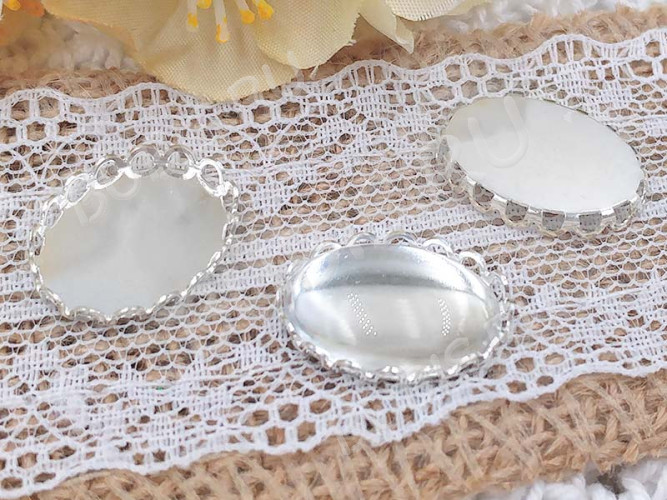 Кабошон стеклянный 14 Овал 18*13*4,5мм прозрачный (стекло)