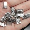 Купить Замочек-застёжка №45 прямоугольный на 3 нити 20,5*10*4,5мм цвет платины (хирургическая сталь) с доставкой по России