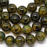 Купить (СКИДКИ!!!) Бусина округлая 8мм Агат "Вены Дракона" оливковый полупрозрачный (камни)(10шт) с доставкой по России