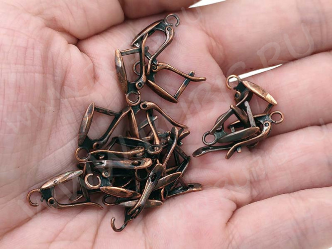 Швензы с английским замком №79 Палочка рис 18*10*2,8мм античная медь (Brass) (1 пара)