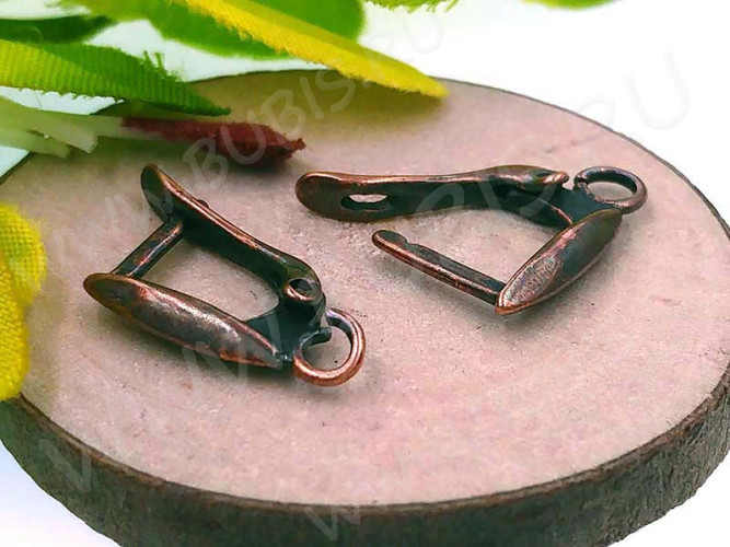 Швензы с английским замком №79 Палочка рис 18*10*2,8мм античная медь (Brass) (1 пара)