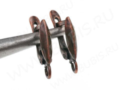 Швензы с английским замком №79 Палочка рис 18*10*2,8мм античная медь (Brass) (1 пара)