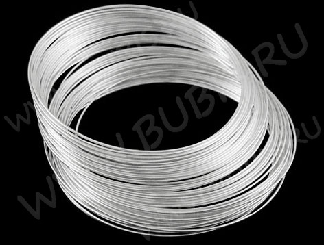 Мемори проволока - пружина - основа для браслета 55*0,6мм серебристая (10 витков)