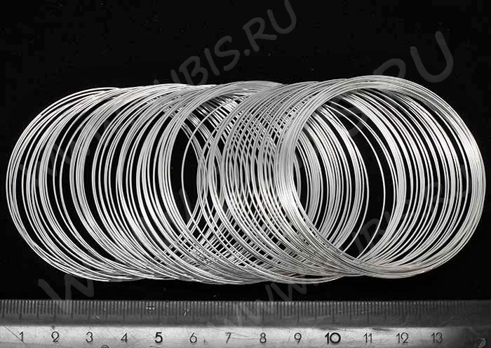Мемори проволока - пружина - основа для браслета 55*0,6мм серебристая (10 витков)