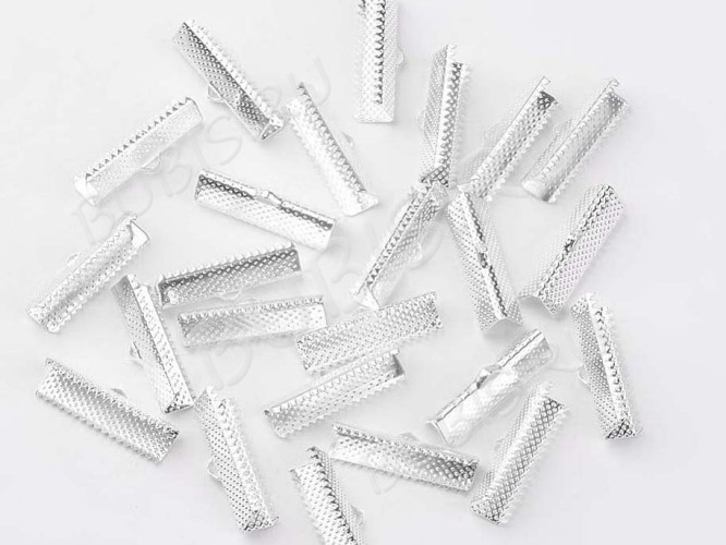 Зажимы №35 для лент 25*8*5мм серебристый (Iron) (10шт)