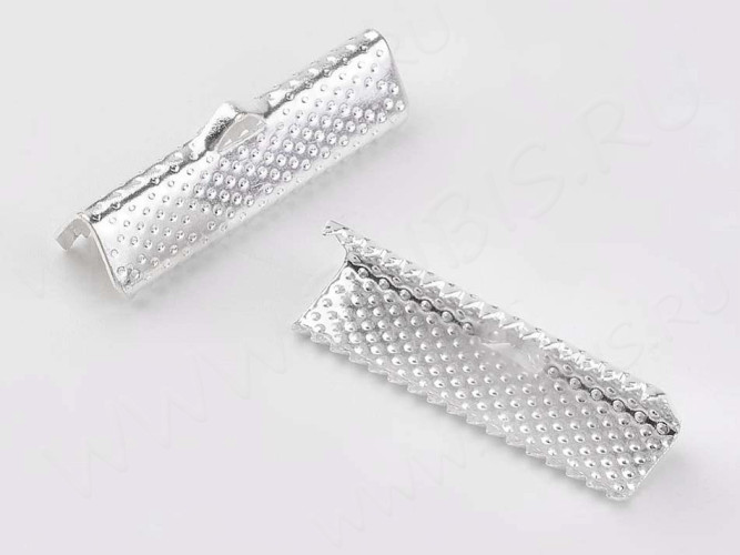 Зажимы №35 для лент 25*8*5мм серебристый (Iron) (10шт)