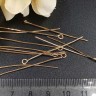 (СКИДКИ!!!) Штифт с петлёй 40*0,7мм светлое золото (Iron) (50шт.) Купить (СКИДКИ!!!) Штифт с петлёй 40*0,7мм светлое золото (Iron) (50шт.) с доставкой по России