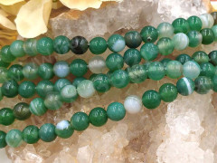(ОПТ) Бусина округлая ГЛАДКАЯ 6мм Агат Мадагаскарский зелёный (камни) (НИТЬ)