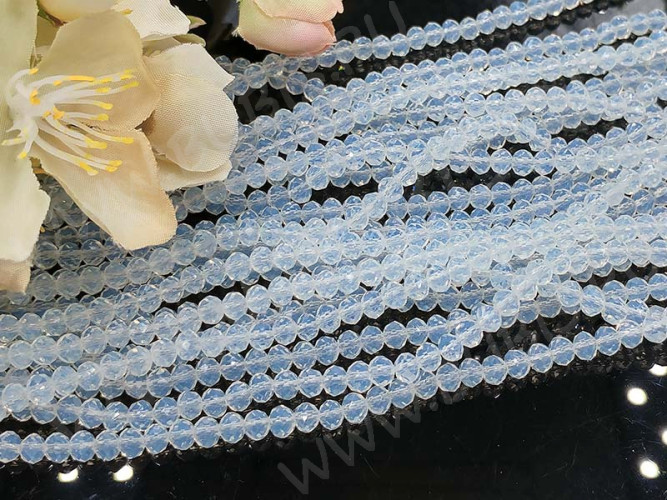 Бусина каменная Абакус 09 ГРАНЁНЫЙ 4*4*3мм Лунный камень синт. (Опалит) (камни) (10шт.)