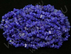 Крошка (галтовка) каменная 033 5-9мм Кварцит тонир. мраморный синий (камни) (нить прим.45см)